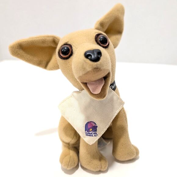 Vtg Taco Bell Talking " You're Getting Hungry" Chihuahua Plush Toy with Napkin - Picture 1 of 8